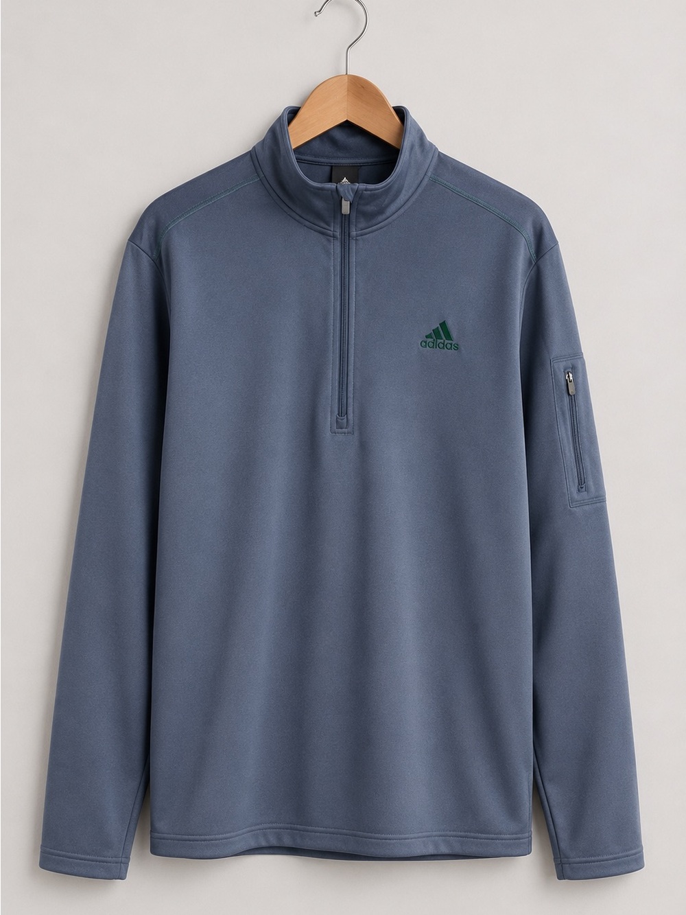 Adidas Men's Dark Gray Quarter-Zip Pullover 2XL - Picture 4 of 7